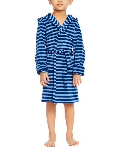 Leveret Fleece Hooded Robe In Blue