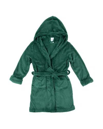 Leveret Fleece Hooded Robe In Green