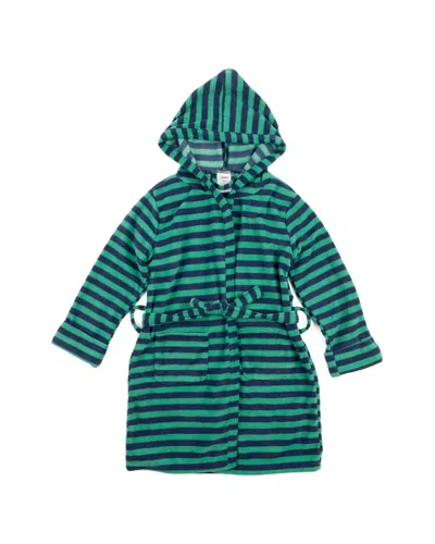 Leveret Fleece Hooded Robe In Green