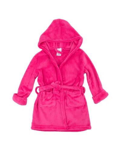 Leveret Fleece Hooded Robe In Pink