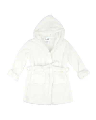 Leveret Fleece Hooded Robe In White