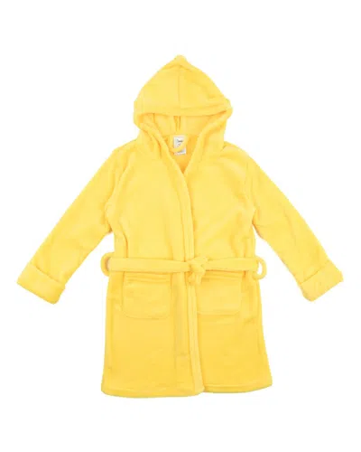 Leveret Fleece Hooded Robe In Yellow