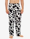 Leveret Fleece Printed Holiday Pajama Pants In Black