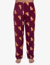 Leveret Fleece Printed Holiday Pajama Pants In Burgundy