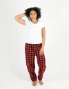 Leveret Fleece Printed Holiday Pajama Pants In Red
