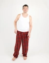 Leveret Fleece Printed Holiday Pajama Pants In Red