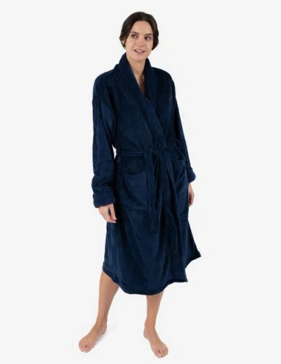Leveret Womens Fleece Robe In Blue