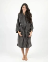Leveret Fleece Shawl Collar Robe In Gray