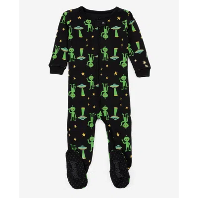 Leveret Kids'  Footed Cotton Halloween Matching Family Pajamas, Fun Prints In Green