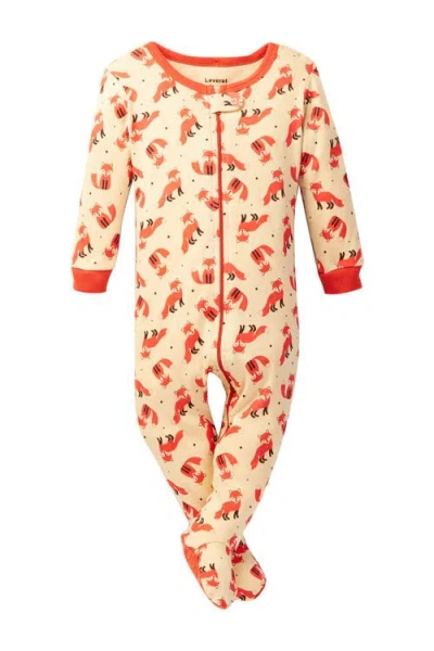 Leveret Babies'  Footed Cotton Pajamas Matching Family Coordinated Animal Prints In Multi