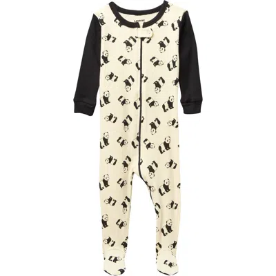 Leveret Babies'  Footed Cotton Pajamas Matching Family Coordinated Animal Prints In Neutral