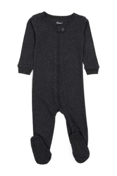 Leveret Babies'  Footed Cotton Pajamas Matching Family Coordinated Solid Colors In Gray