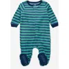 Leveret Footed Fleece Printed Holiday Pajamas In Blue