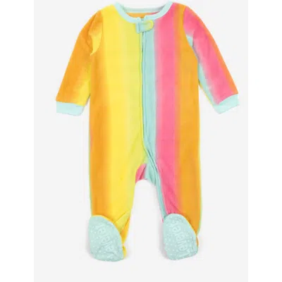 Leveret Kids'  Footed Fleece Printed Holiday Pajamas In Multi