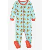 Leveret Footed Printed Cotton Pajamas, Animal, Holiday & Fun Prints In Blue