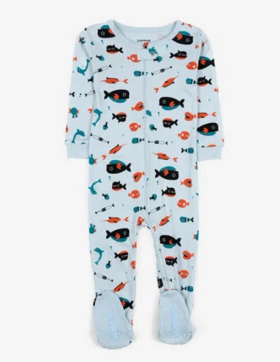 Leveret Kids'  Footed Printed Cotton Pajamas, Animal, Holiday & Fun Prints In Multi