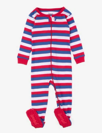 Leveret Kids'  Footed Printed Cotton Pajamas, Solids, Stripes & Tie Dye In Multi