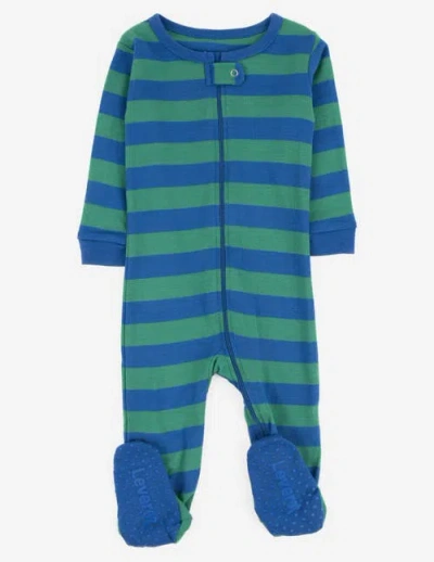 Leveret Kids'  Footed Printed Cotton Pajamas, Solids, Stripes & Tie Dye In Multi
