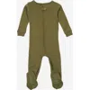 Leveret Footed Solid Cotton Matching Family Pajamas In Green