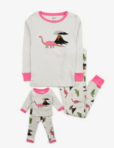 Leveret Kids'  Girls 2-pc. Cotton Pajamas With Matching Doll Accessory In White