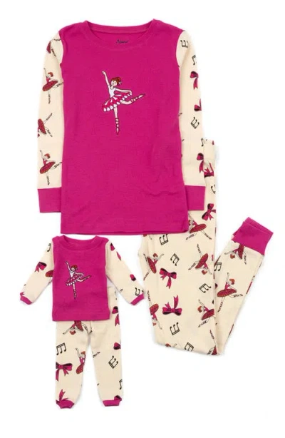 Leveret Kids'  Girls & Matching Doll 2-pc. Cotton Pajamas, Fantasy & Character Prints In Red