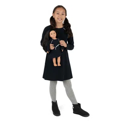 Leveret Kids' Girls And Matching Doll Bow Tie Dress In Blue