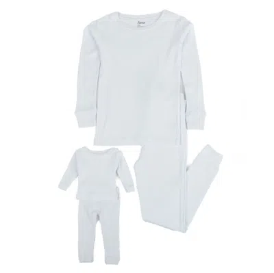Leveret Kids' Girls And Matching Doll Cotton Pajamas Solid White