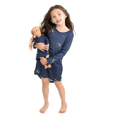 Leveret Kids' Girls And Matching Doll Nightgown Moon In Multi