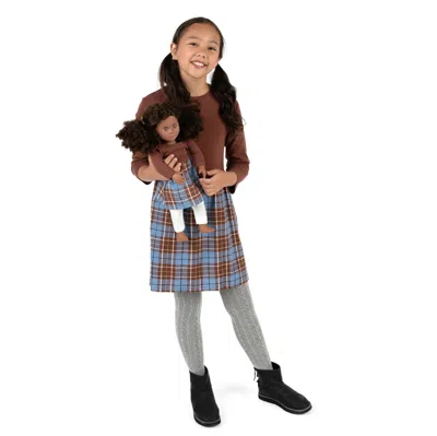 Leveret Kids' Girls And Matching Doll Skirt Dress In Brown