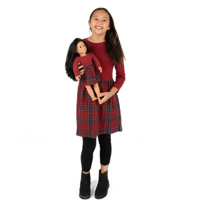 Leveret Kids' Girls And Matching Doll Skirt Dress In Red