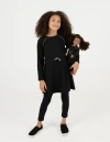 Leveret Girls Bow Tie Dress With Matching Doll Dress In Black