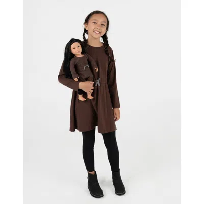 LEVERET LEVERET GIRLS BOW TIE DRESS WITH MATCHING DOLL DRESS