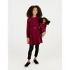 Leveret Girls Bow Tie Dress With Matching Doll Dress In Burgundy