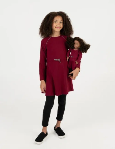 LEVERET LEVERET GIRLS BOW TIE DRESS WITH MATCHING DOLL DRESS