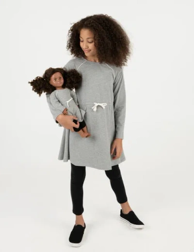 LEVERET LEVERET GIRLS BOW TIE DRESS WITH MATCHING DOLL DRESS