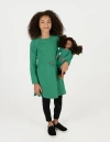 Leveret Girls Bow Tie Dress With Matching Doll Dress In Green