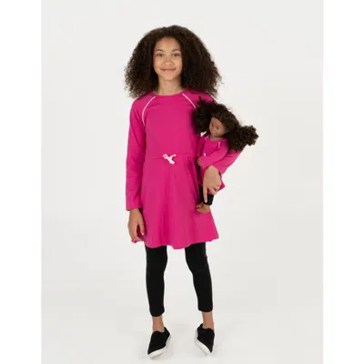 Leveret Kids'  Girls Bow Tie Dress With Matching Doll Dress In Pink