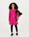 Leveret Girls Bow Tie Dress With Matching Doll Dress In Pink