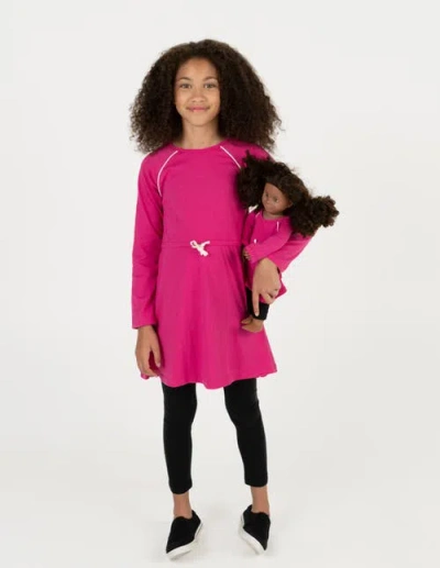LEVERET LEVERET GIRLS BOW TIE DRESS WITH MATCHING DOLL DRESS