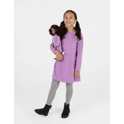 LEVERET LEVERET GIRLS BOW TIE DRESS WITH MATCHING DOLL DRESS