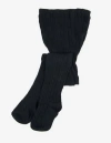 Leveret Kids'  Girls Cable Knit Tights, Cotton Blend In Blue