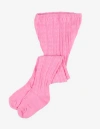 Leveret Kids'  Girls Cable Knit Tights, Cotton Blend In Pink