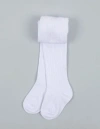 Leveret Kids'  Girls Cable Knit Tights, Cotton Blend In White