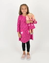 Leveret Girls Cotton Dress With Matching Doll Dress, Printed Design