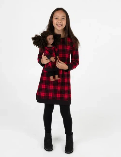 Leveret Kids'  Girls Cotton Dress With Matching Doll Dress, Printed Design In Multi