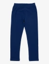 Leveret Kids'  Girls Cotton Leggings, Solid Colors In Blue