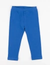 Leveret Girls Cotton Leggings, Solid Colors In Blue