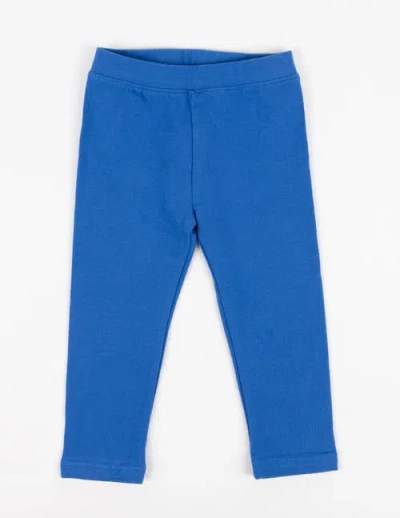 Leveret Kids'  Girls Cotton Leggings, Solid Colors In Blue