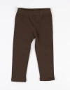 Leveret Girls Cotton Leggings, Solid Colors In Brown