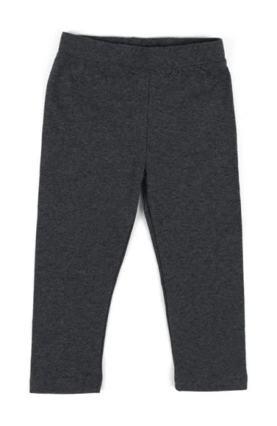 Leveret Kids'  Girls Cotton Leggings, Solid Colors In Gray